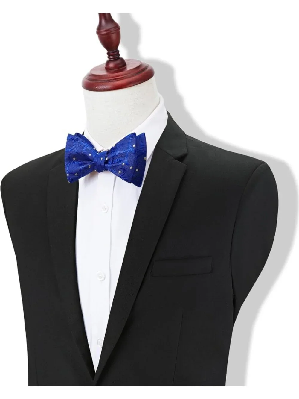 Stylish Men's Self Bow Tie - Polka Dot Design, Woven Silk, Perfect for Formal